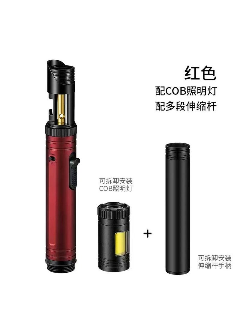 بلو فاير ولاعة شعلة قابلة للتمديد مقاومة للرياح للشواء والاستخدام الخارجي، مسدس لهب بدرجة حرارة عالية، ولاعة تعمل بغاز البوتان، تصميم تلسكوبي، هيكل من سبيكة الزنك، إشعال آمن، أداة إشعال للشواء - Image 1